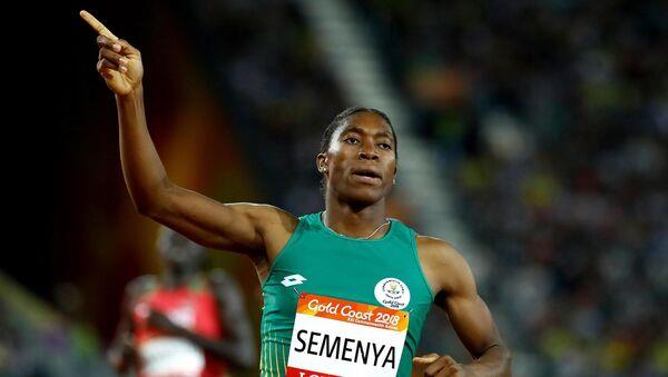 South Africa's Caster Semenya celebrates winning the Women's 800m Final at 2018 Commonwealth Games.